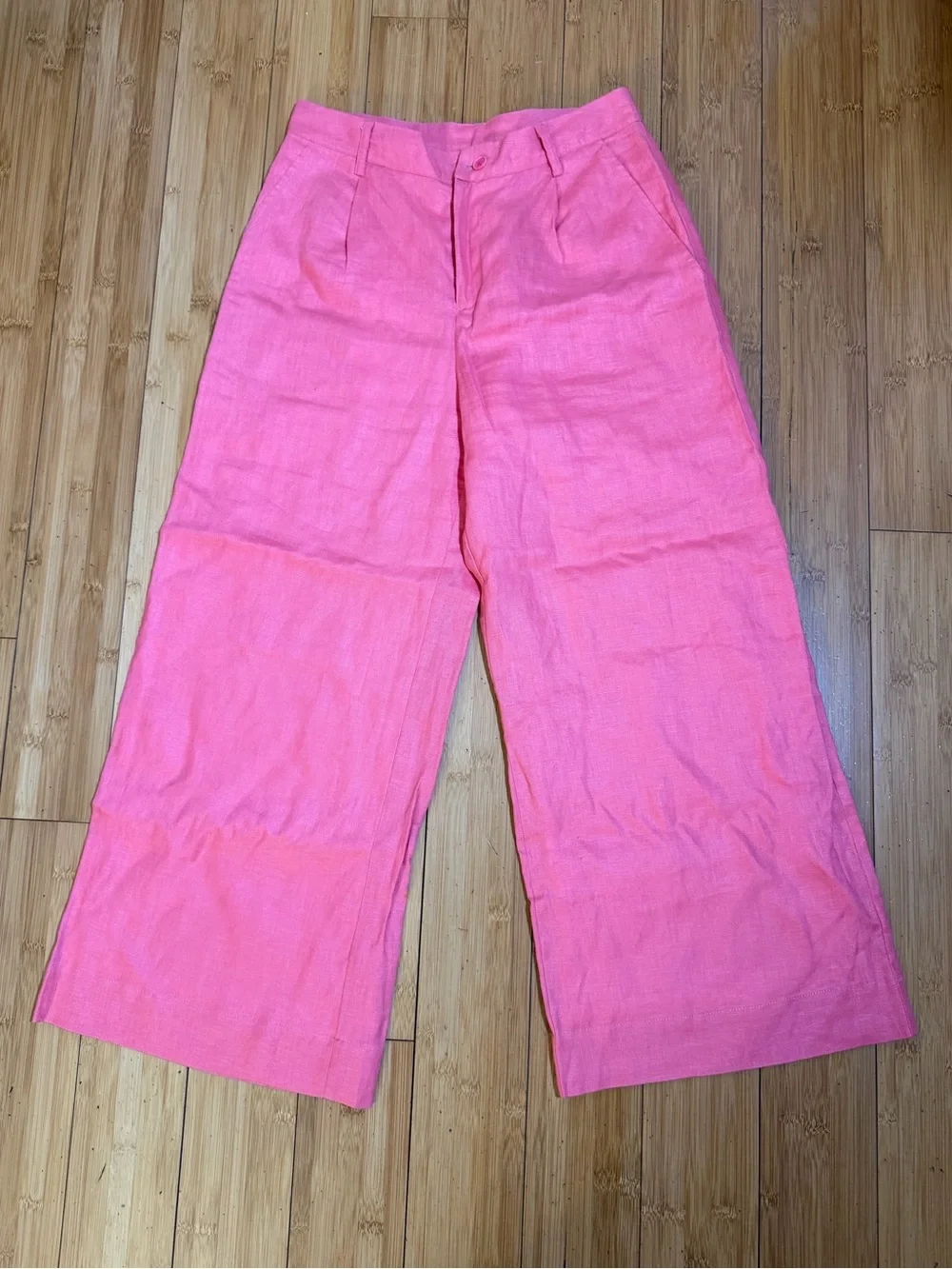 Reformation Tommy Snapdragon Pink Linen Pants Size 6P
